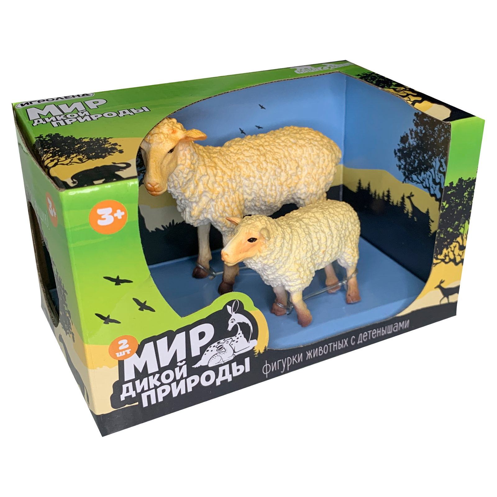 Набор фигурок животных "Овца с ягнёнком" в коробке