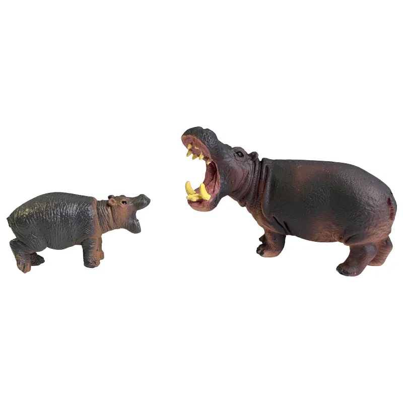 Набор фигурок животных "Самка бегемота с детёнышем"