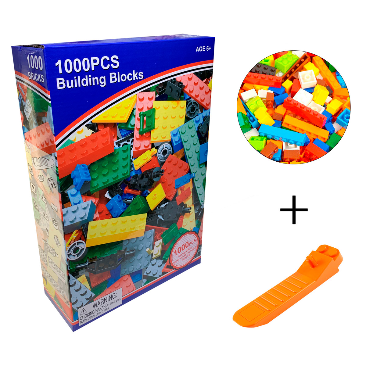 Набор из 1000 блоков для пластикового конструктора + разделитель
