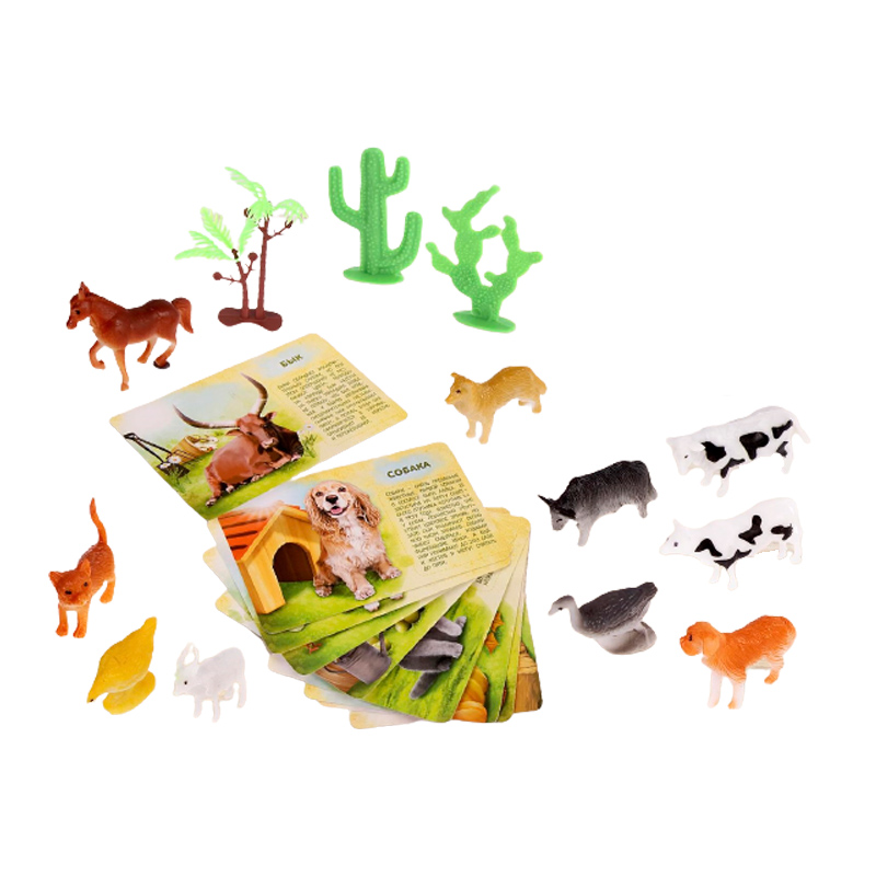 Игровой набор с обучающими карточками "Животные фермы"