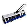 Модель троллейбуса 1:50, синий, свет+звук, инерционный