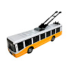 Модель троллейбуса 1:50, желтый, свет+звук, инерционный
